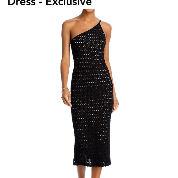Aqua Black One-Shoulder Sheath Dress for Cocktail - Picture 1 of 6
